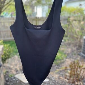 Good American Black Scoop One-Piece Swimsuit